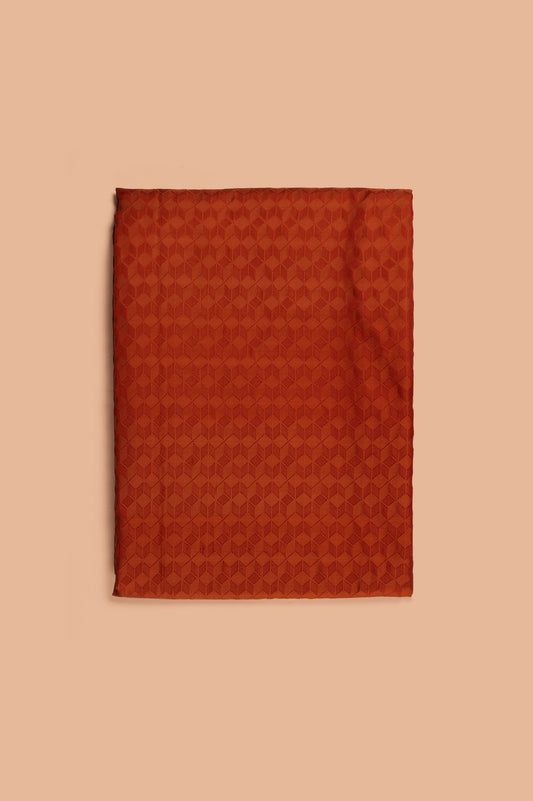 Handwoven Orange Satin Silk Fabric