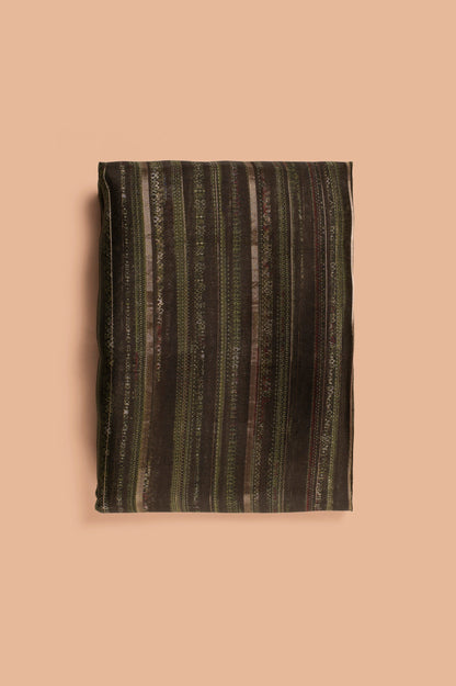 Handwoven Black Digital Printed Organza Fabric