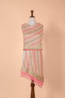 Handwoven Pink Georgette Dupatta
