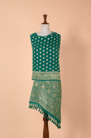 Handwoven Green Georgette Dupatta