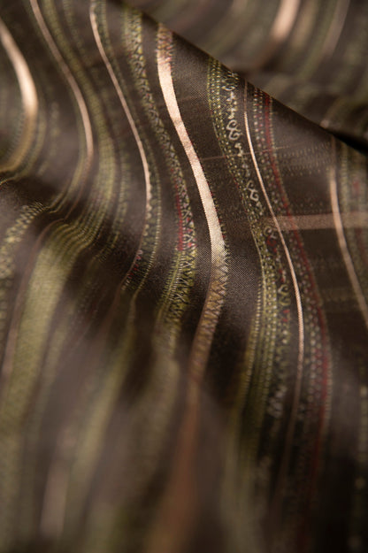 Handwoven Black Digital Printed Organza Fabric