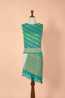 Handwoven Blue and Green Georgette Dupatta