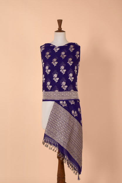 Handwoven Royal Purple Georgette Dupatta