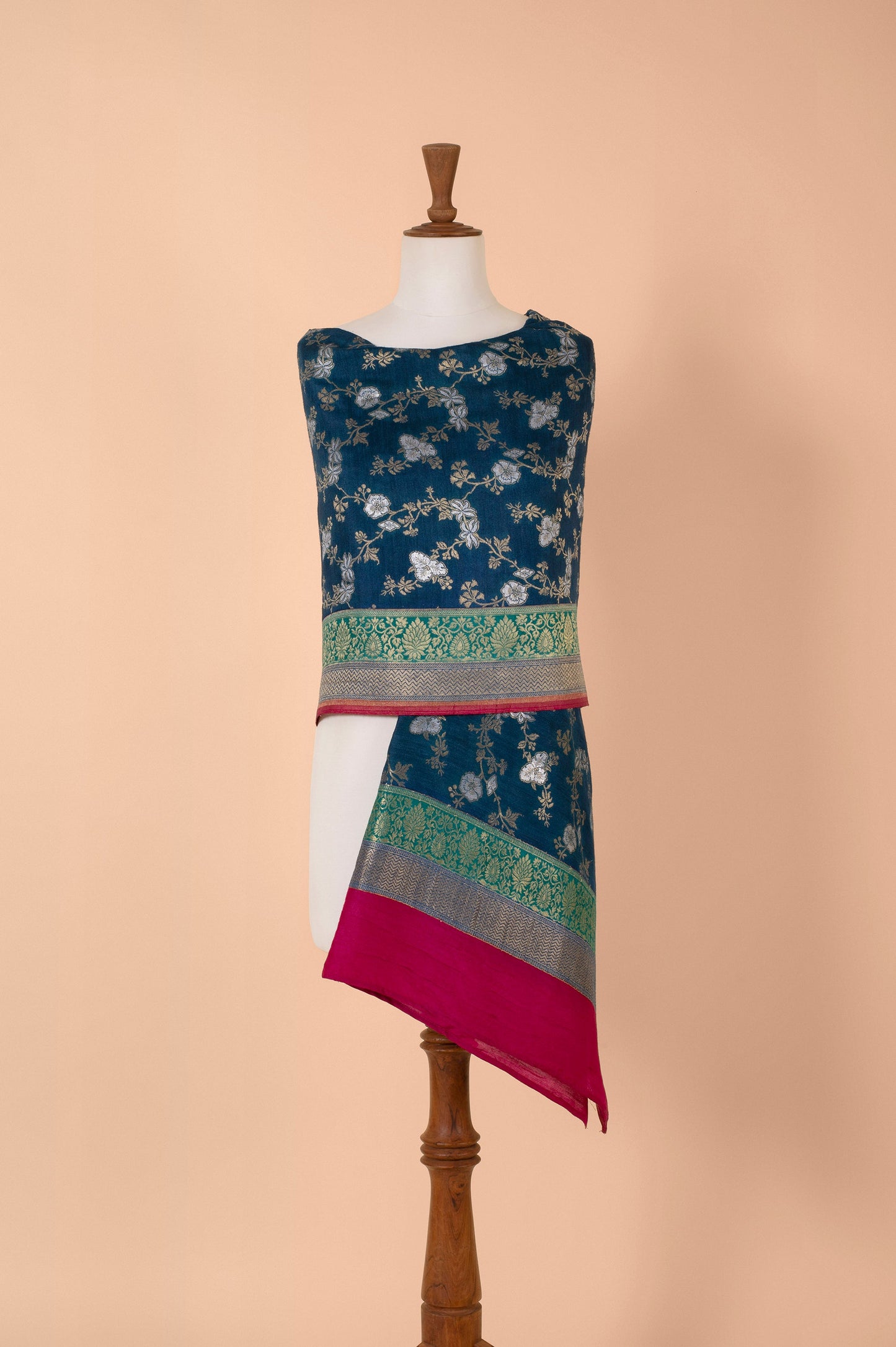 Handwoven Blue Tussar Dupatta