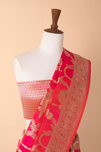 Handwoven Red Silk Sari