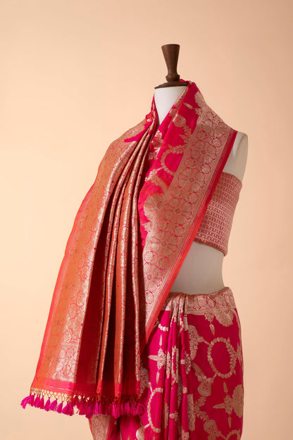 Handwoven Red Silk Sari