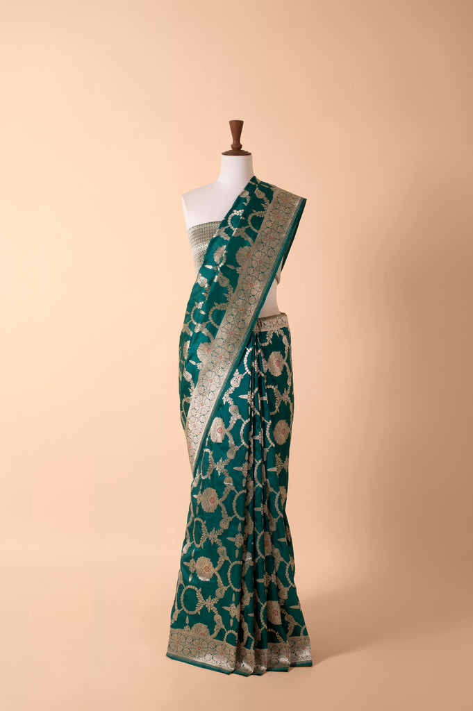 Handwoven Green Silk Sari