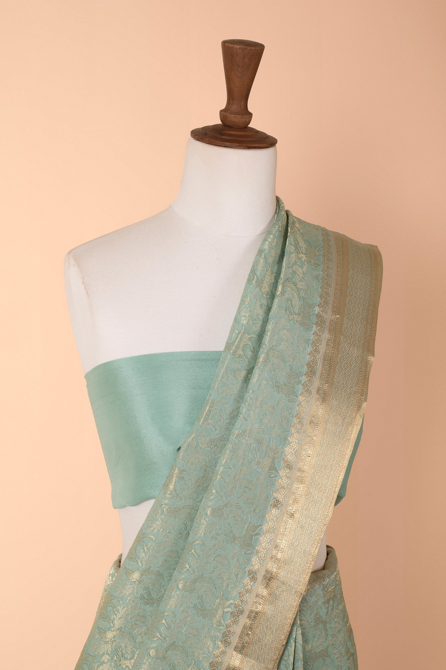 Handwoven Blue Georgette Sari