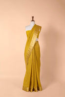 Handwoven Yellow Georgette Sari