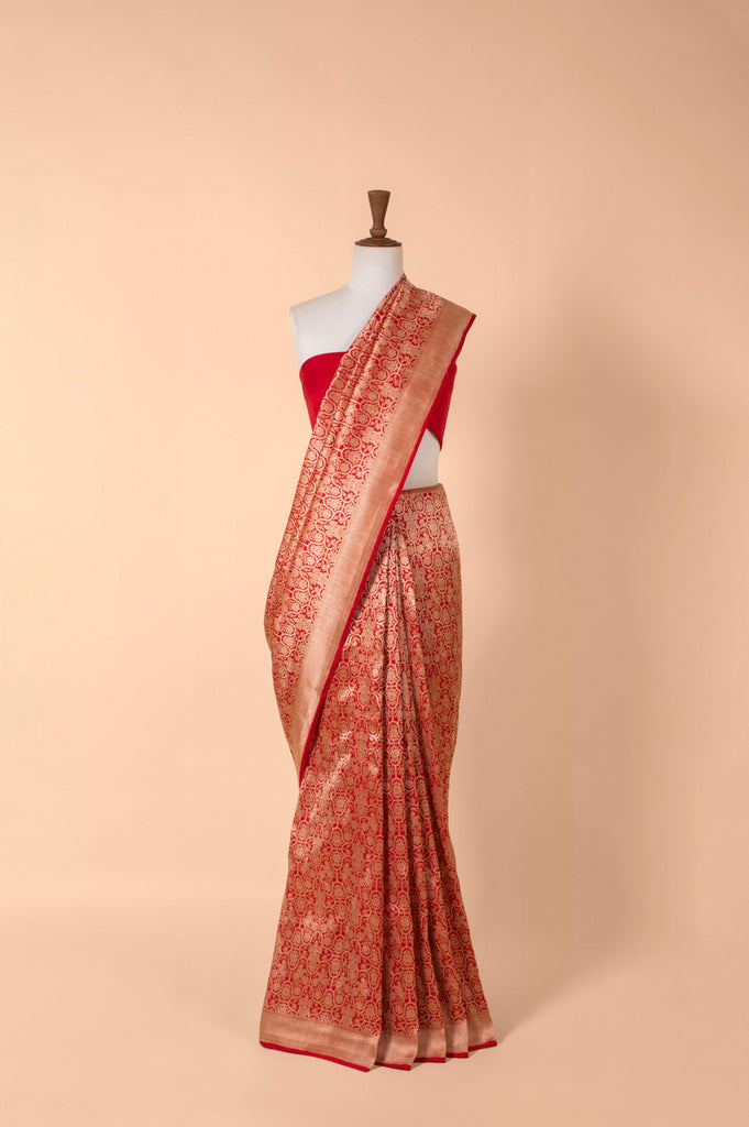 Handwoven Red Silk Sari