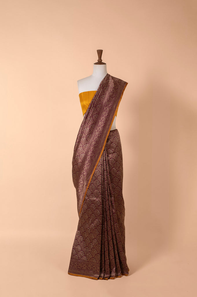 Handwoven Purple Silk Sari