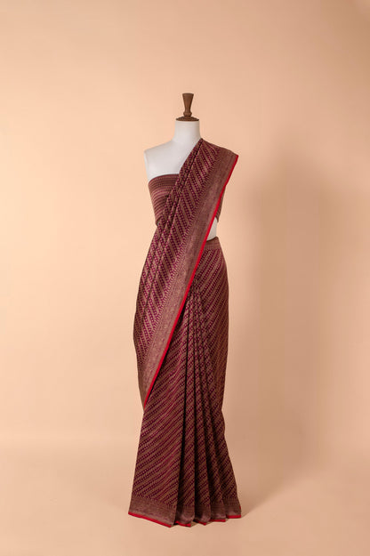 Handwoven Purple Silk Sari