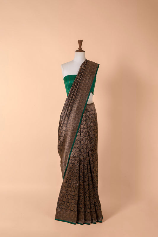 Handwoven Blue Silk Sari