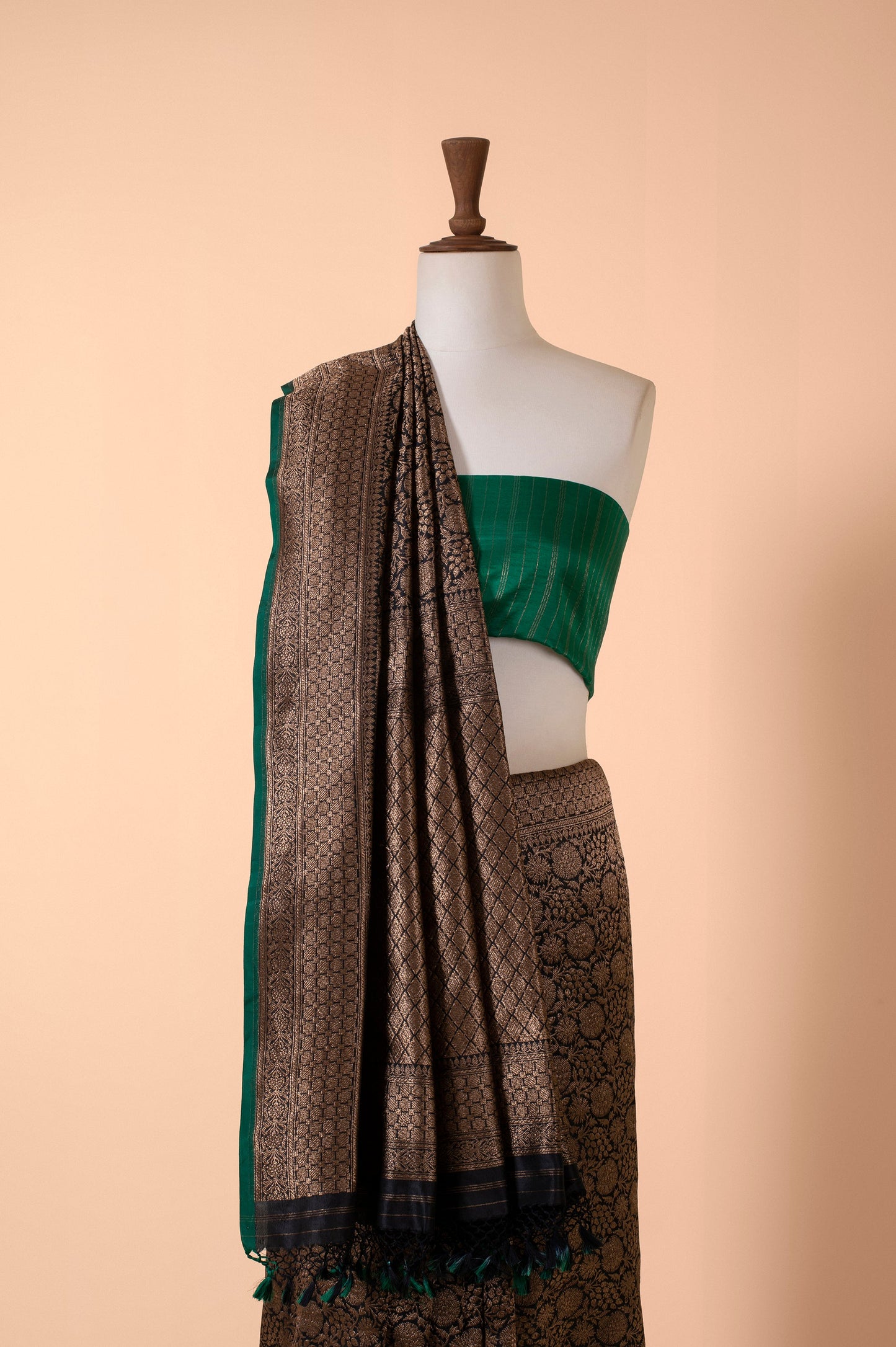 Handwoven Blue Silk Sari