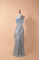 Handwoven Blue Silk Sari