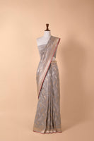 Handwoven Grey Silk Saree