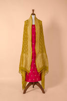 Handwoven Pink and Yellow Silk Suit Piece