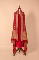 Handwoven Red Silk Suit Piece