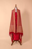 Handwoven Red Silk Suit Piece