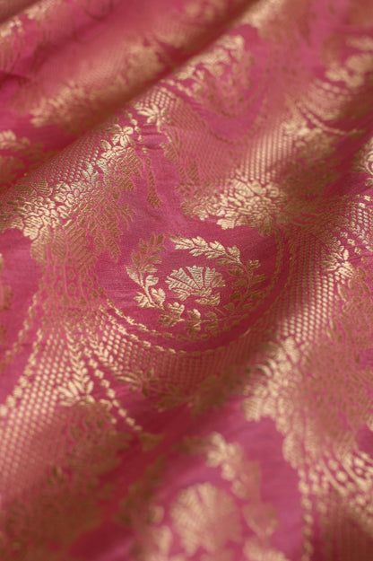 Handwoven Pink Silk Blouse Fabric