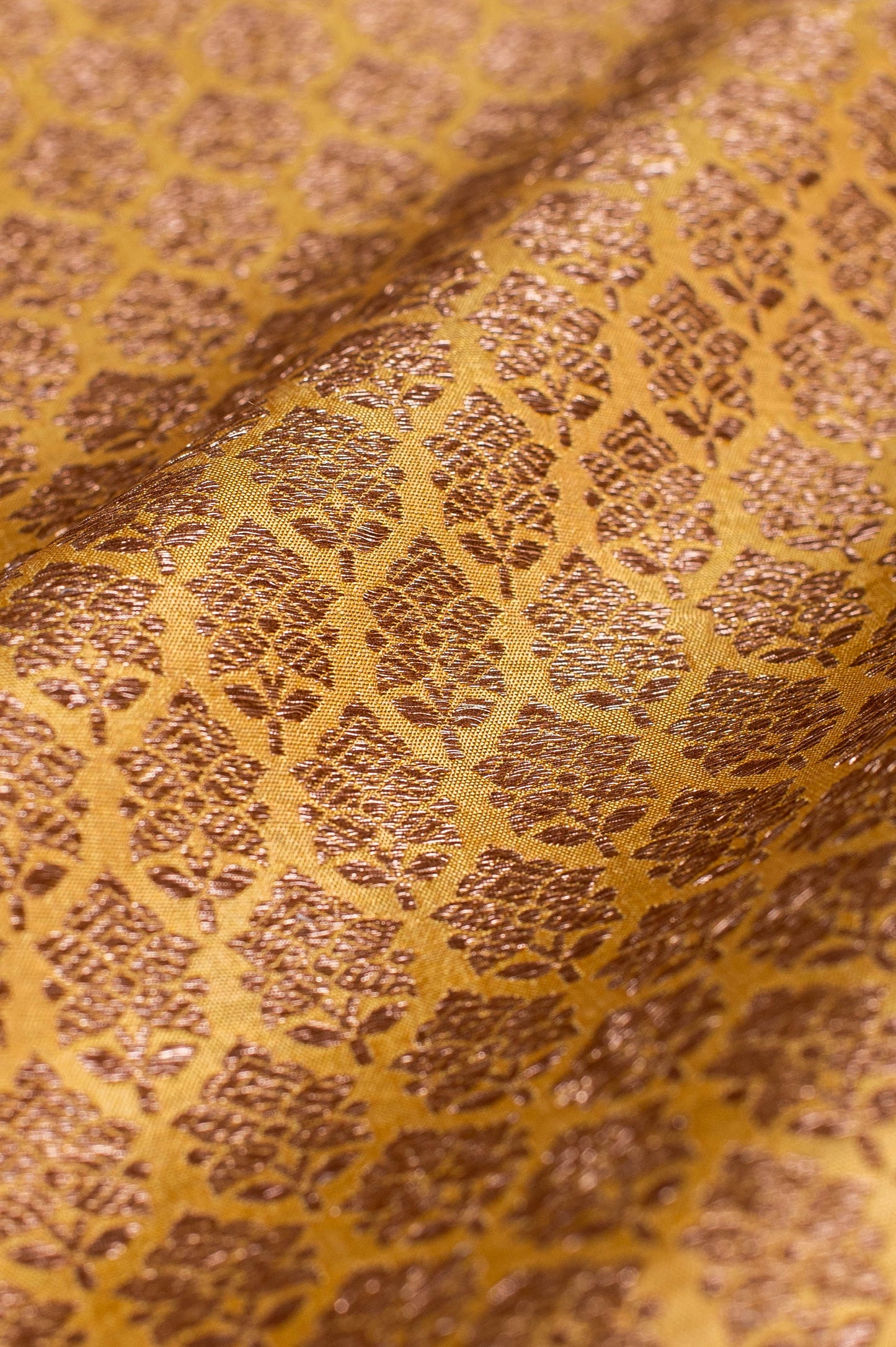 Handwoven Mustard Silk Blouse Fabric