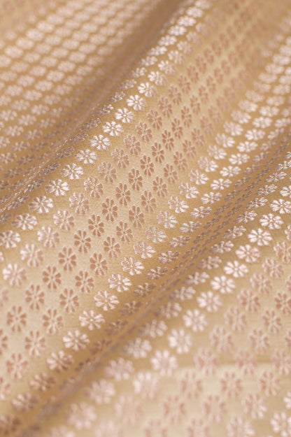 Handwoven Beige Satin Silk Blouse Fabric