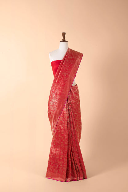 Handwoven Red Silk Saree