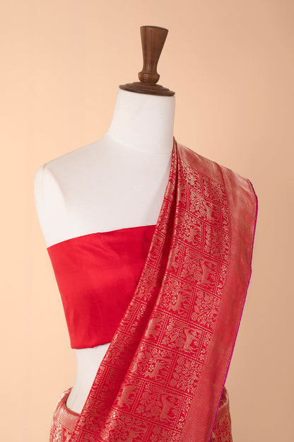 Handwoven Red Silk Saree