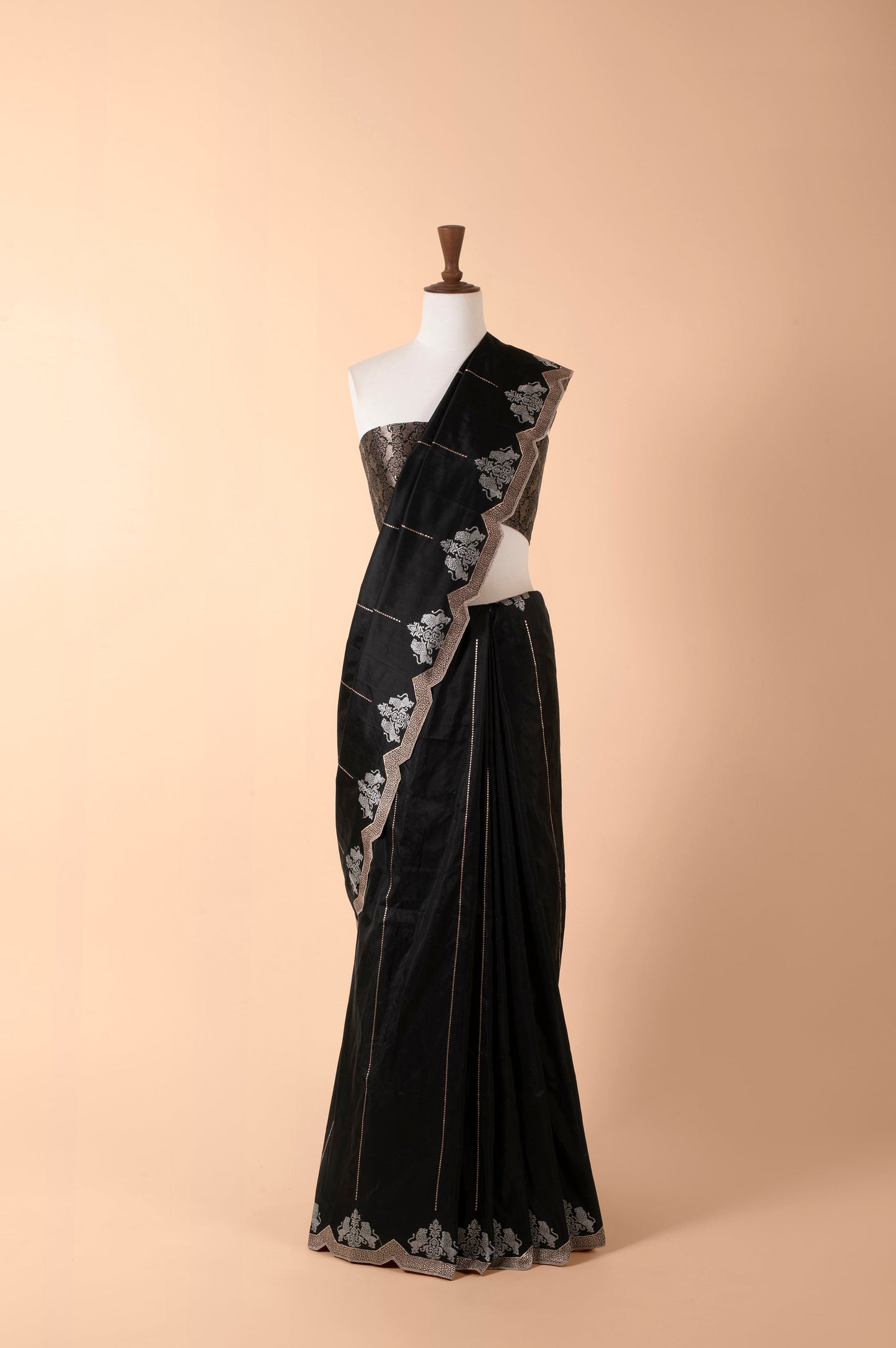 Handwoven Black Silk Saree