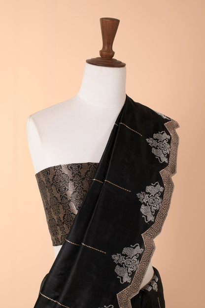 Handwoven Black Silk Saree