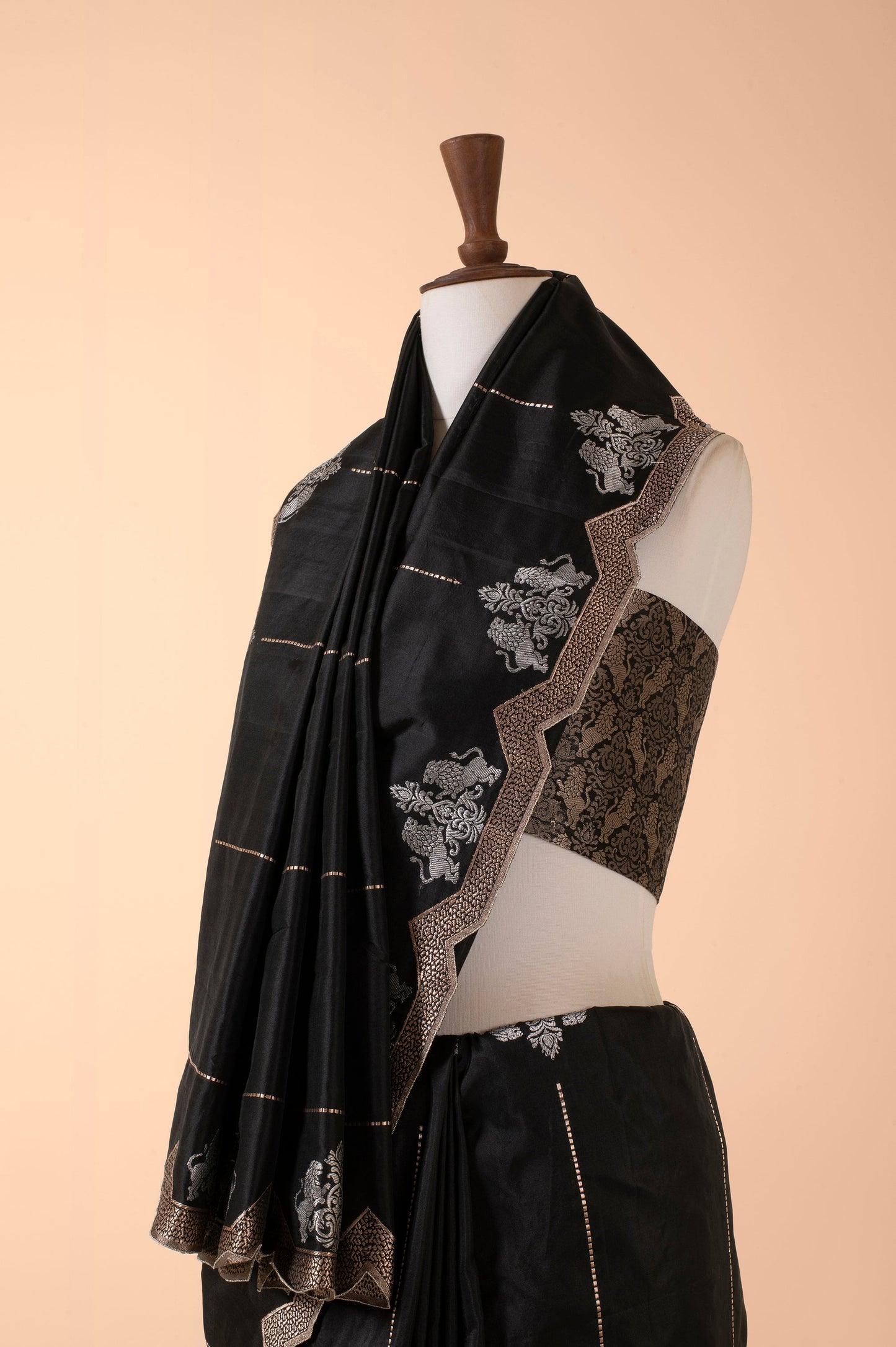 Handwoven Black Silk Saree