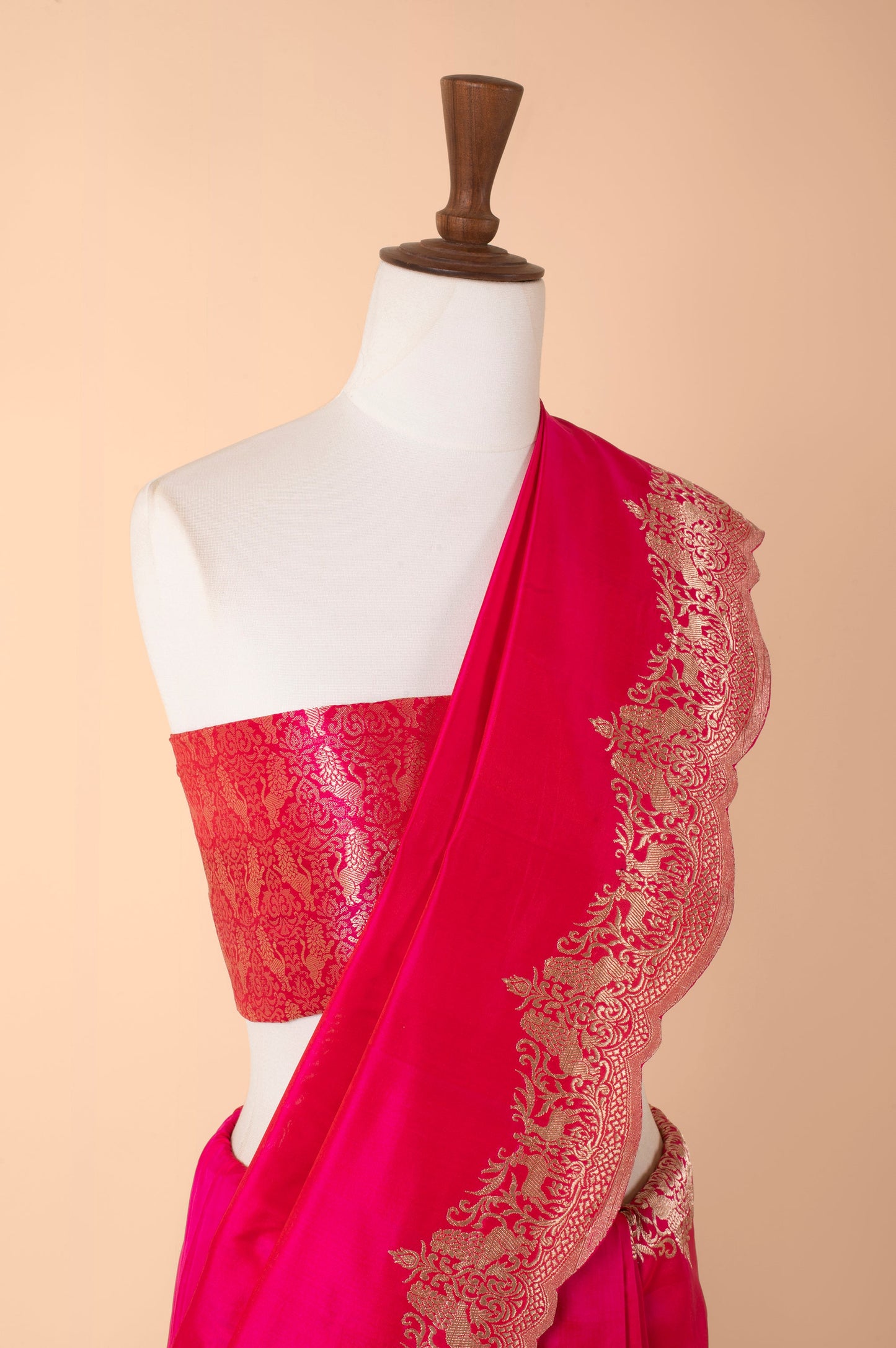 Handwoven Pink Silk Sari