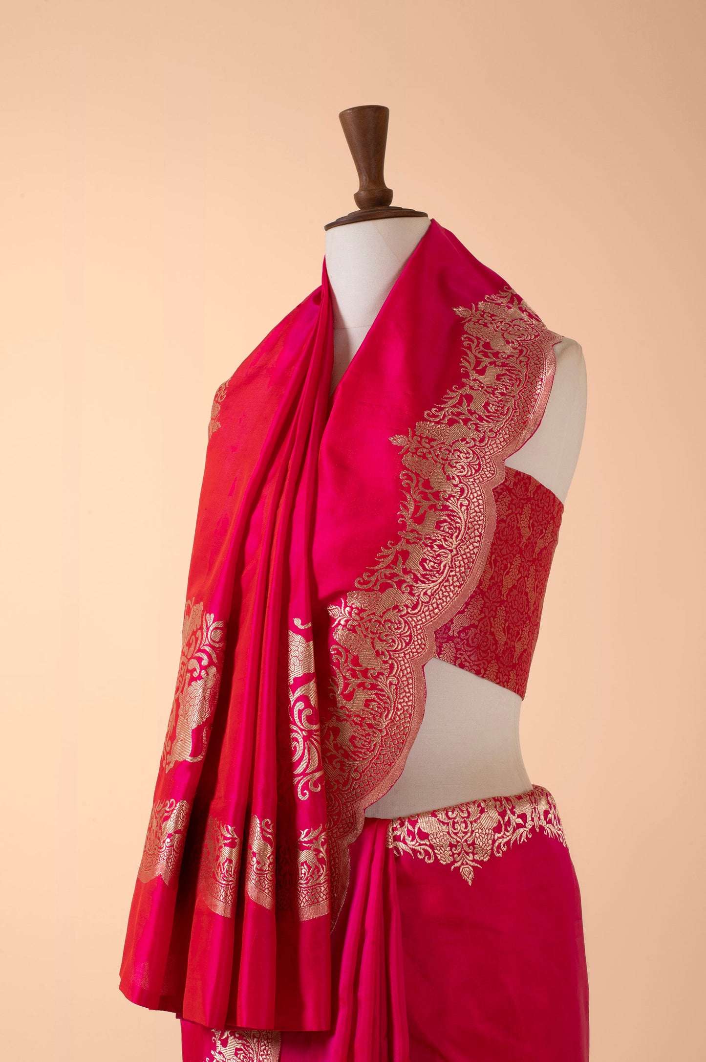 Handwoven Pink Silk Sari