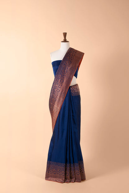 Handwoven Blue Silk Sari