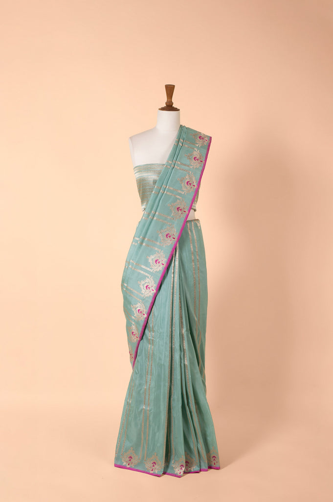 Handwoven Blue Silk Saree