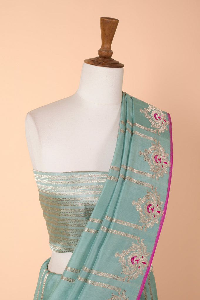 Handwoven Blue Silk Saree