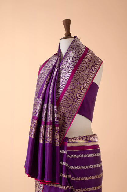 Handwoven Purple Silk Saree