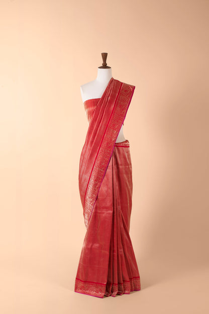 Handwoven Red Silk Sari