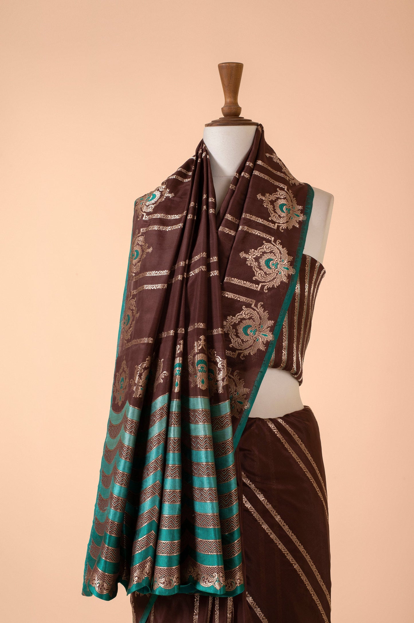 Handwoven Brown Silk Saree