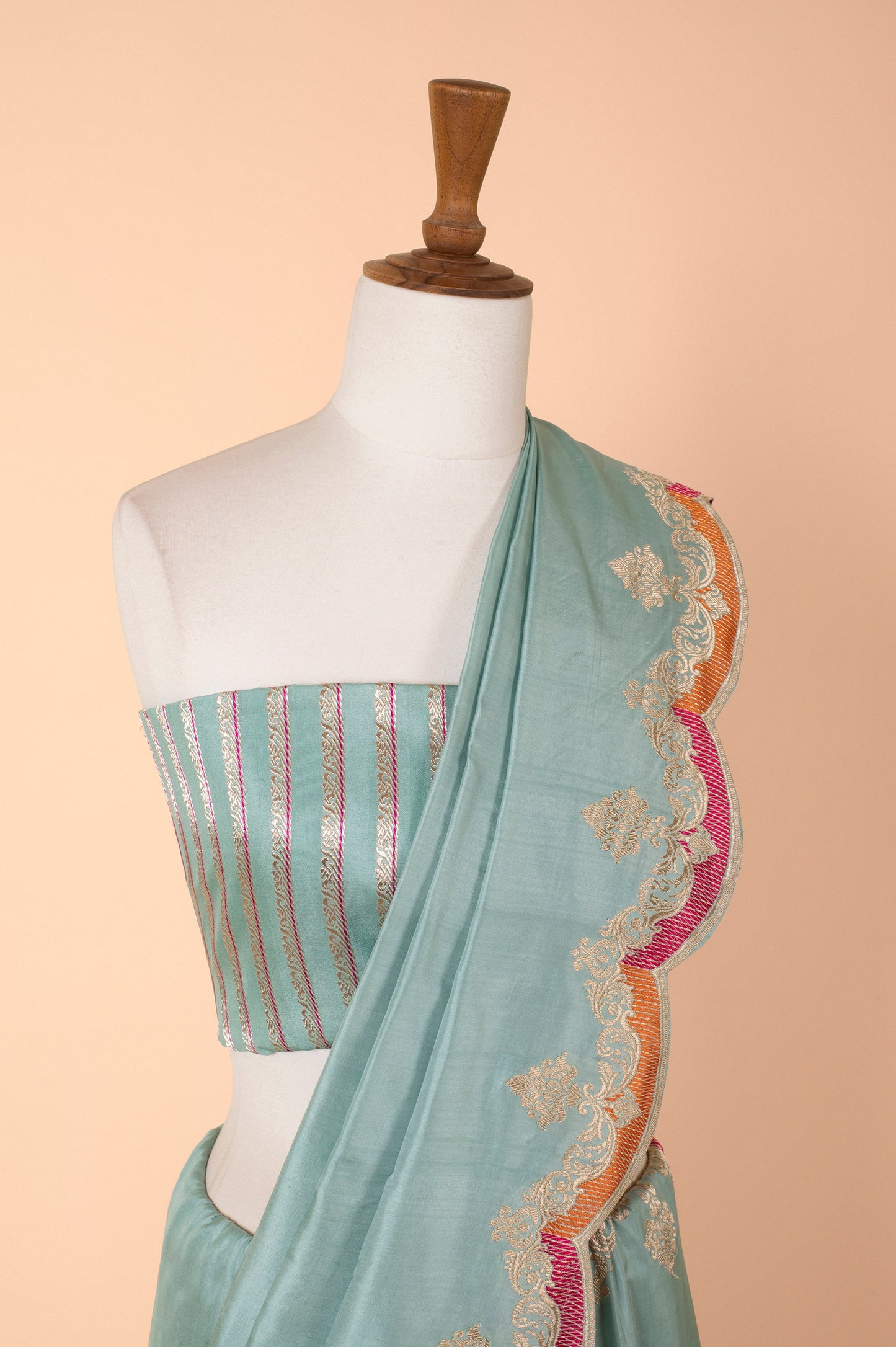 Handwoven Blue Silk Sari