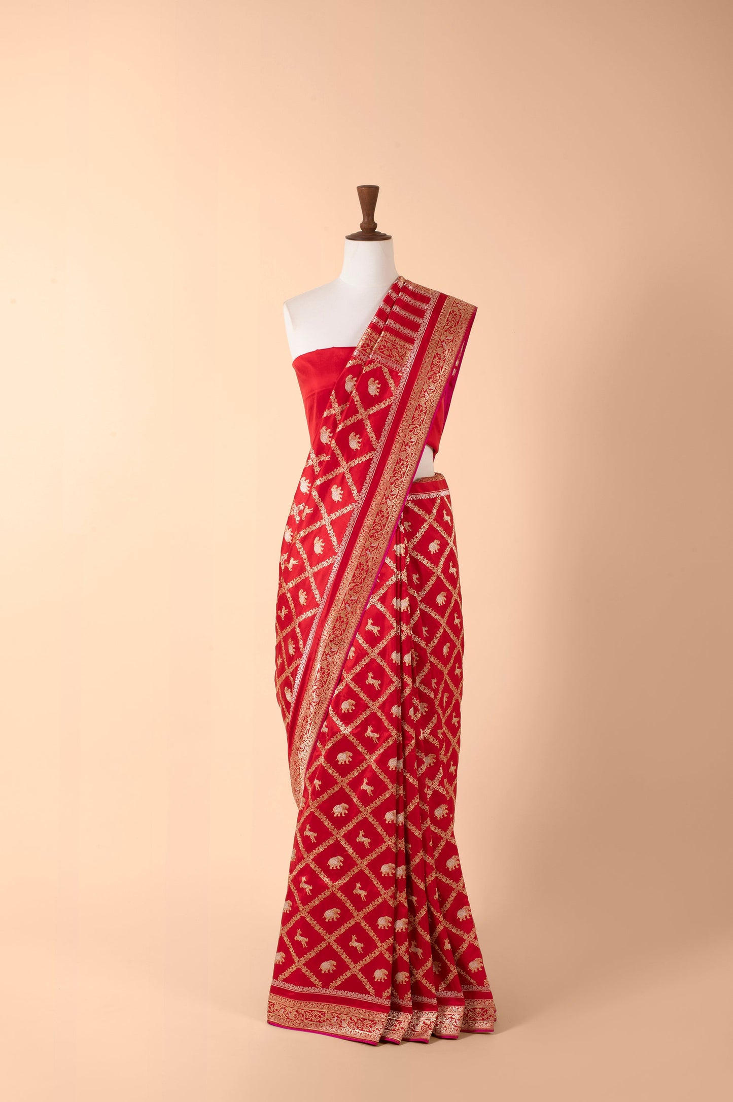 Handwoven Red Silk Sari