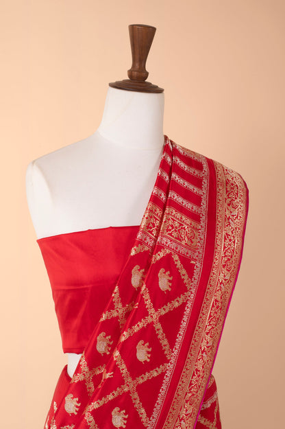 Handwoven Red Silk Sari