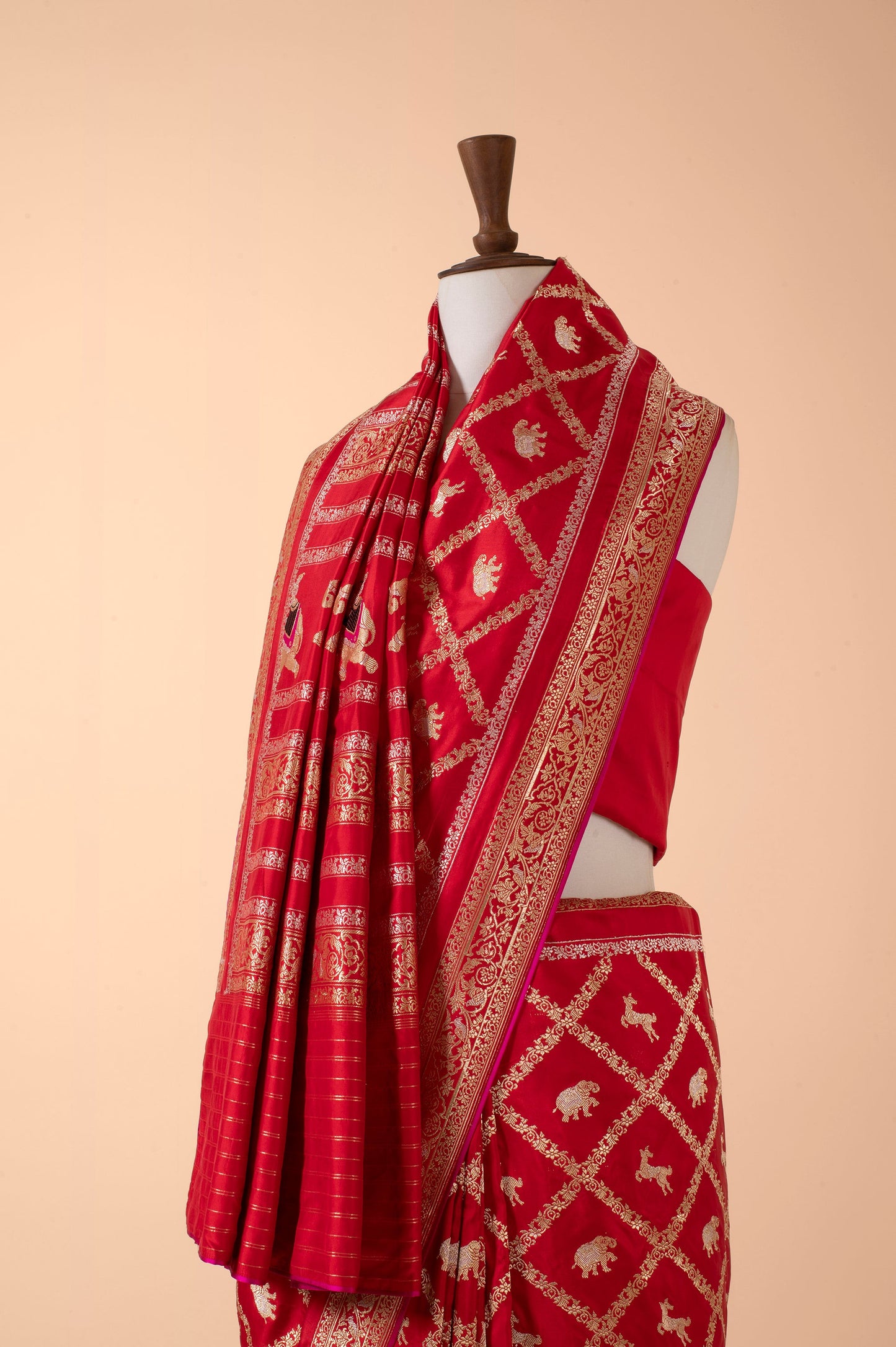 Handwoven Red Silk Sari