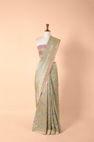Handwoven Mint Green Silk Sari