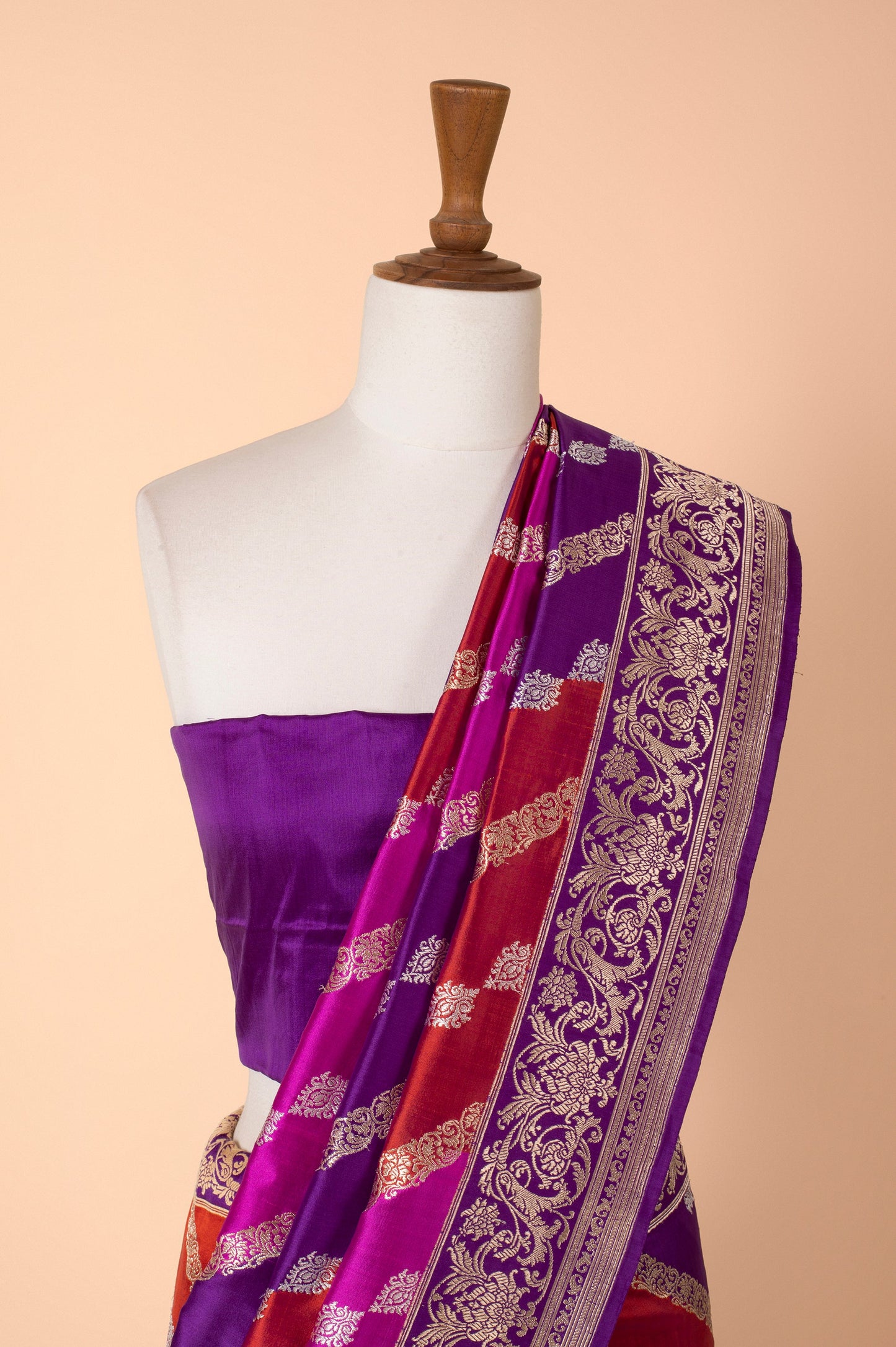 Handwoven Multicolored Silk Sari