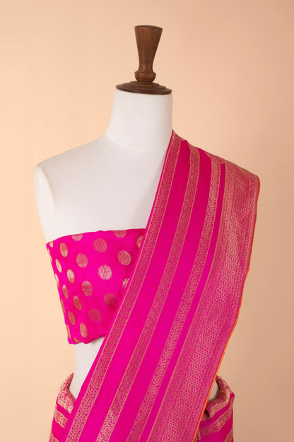 Handwoven Pink Silk Sari