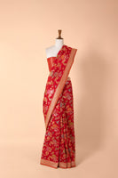 Handwoven Red Silk Sari