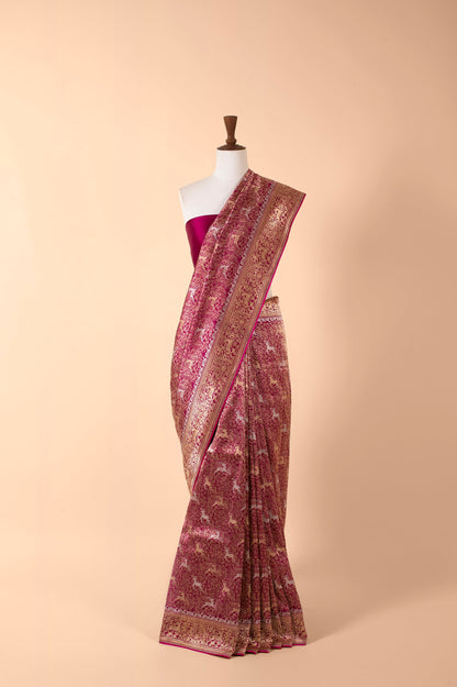 Handwoven Purple Silk Saree