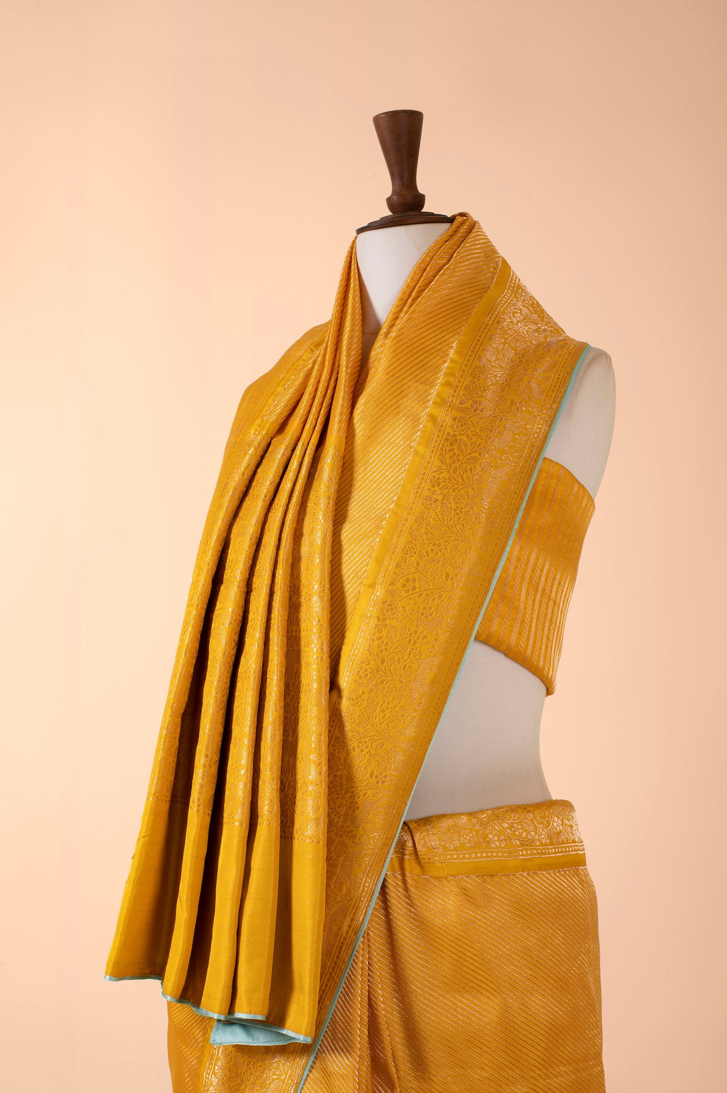 Handwoven Mustard Silk Sari