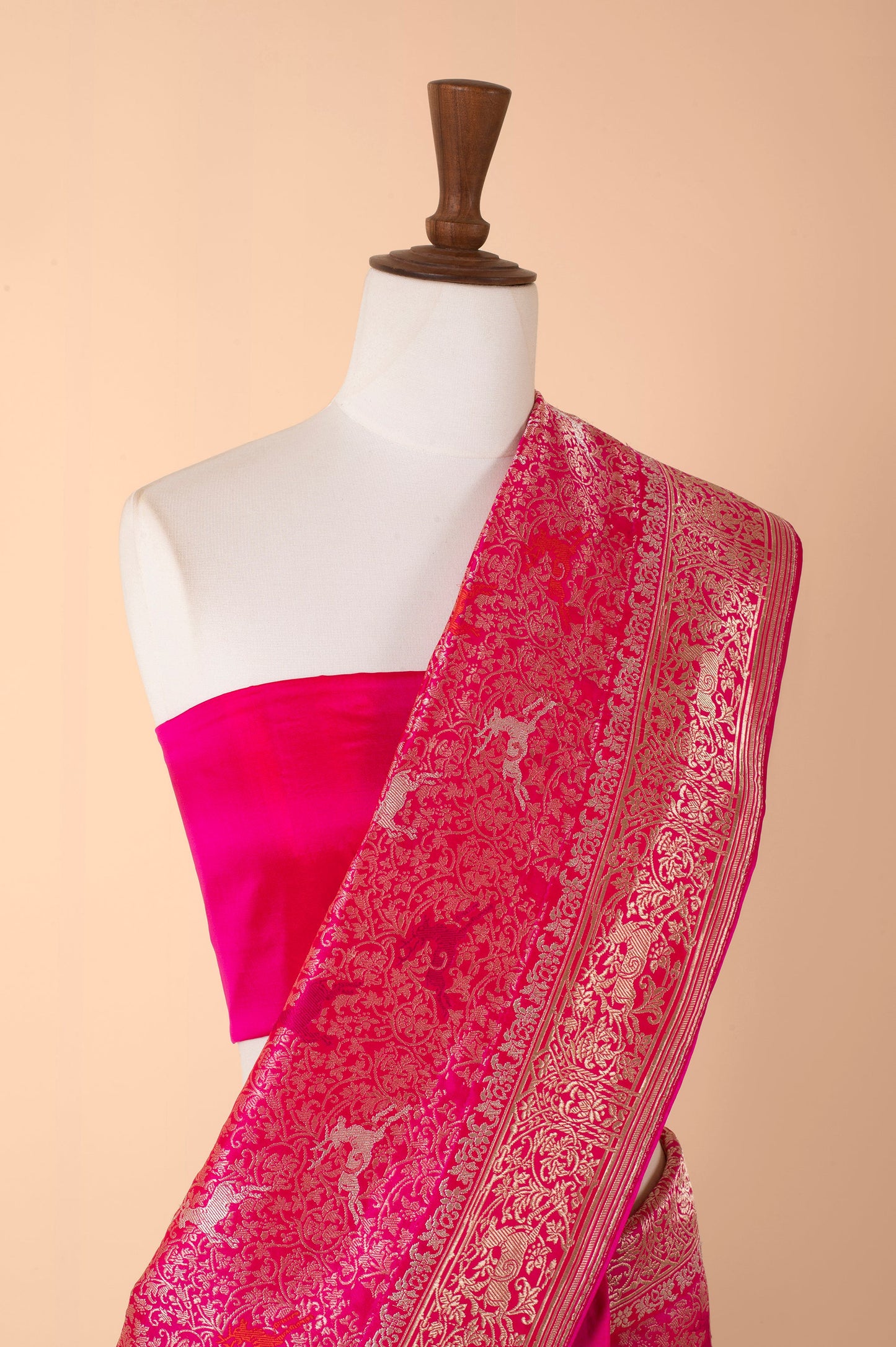 Handwoven Pink Silk Sari